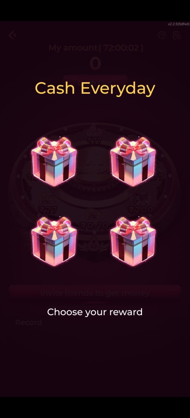 Bonu1 Game rewards screen with gift boxes and daily reward options