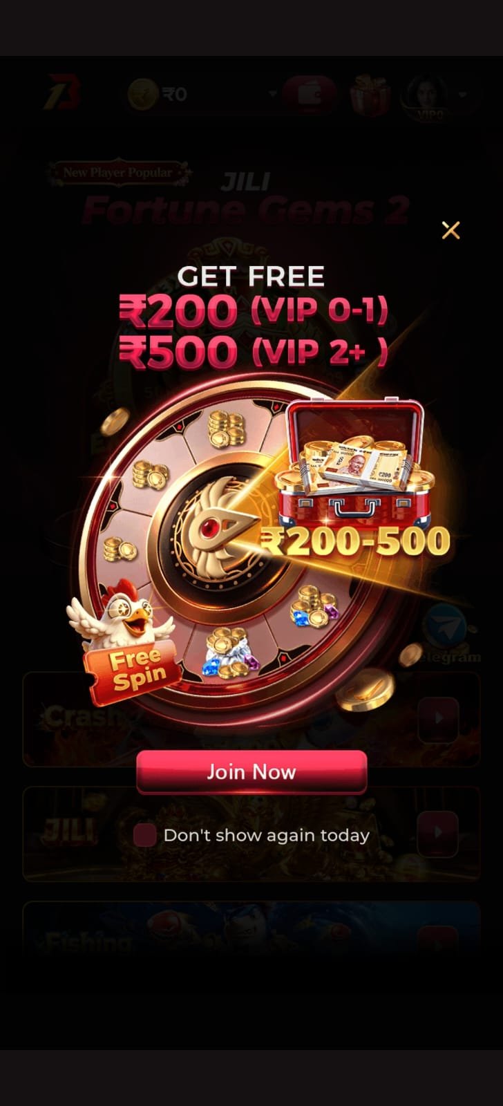 Bonu1 Game bonus popup showing promotional rewards and free spin offer